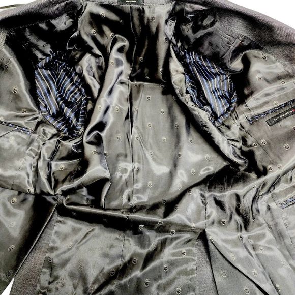 JOHN VARVATOS USA Men Wool, Two Button, Dual Vent, Black 40R Blazer Suit Jacket - Picture 6 of 16